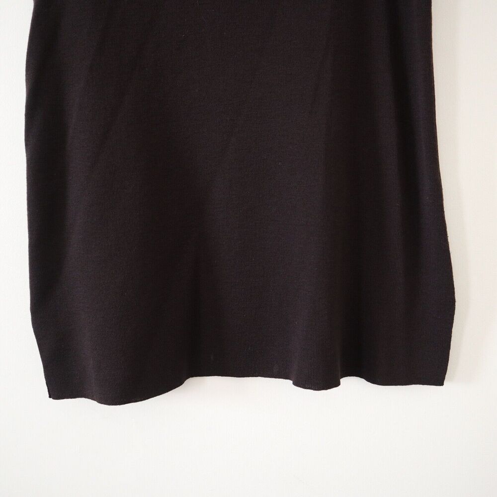 Eileen Fisher Size M 100% Wool Sleeveless Knit Top Brown Shell Tank - Picture 5 of 10